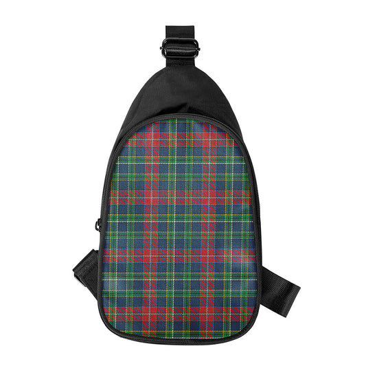 Blue Green And Red Scottish Plaid Print Chest Bag
