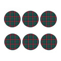Blue Green And Red Scottish Plaid Print Coaster Set