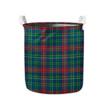 Blue Green And Red Scottish Plaid Print Collapsible Laundry Basket