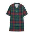 Blue Green And Red Scottish Plaid Print Cotton Hawaiian Shirt