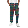 Blue Green And Red Scottish Plaid Print Cotton Sweatpants