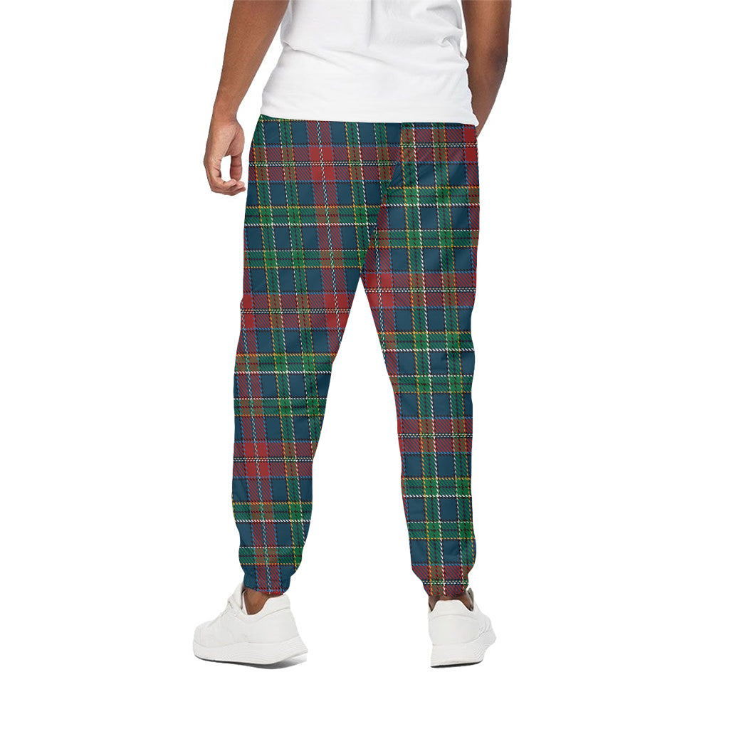 Blue Green And Red Scottish Plaid Print Cotton Pants