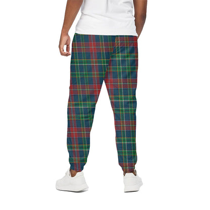 Blue Green And Red Scottish Plaid Print Cotton Pants