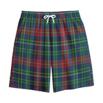 Blue Green And Red Scottish Plaid Print Cotton Shorts