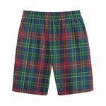 Blue Green And Red Scottish Plaid Print Cotton Shorts
