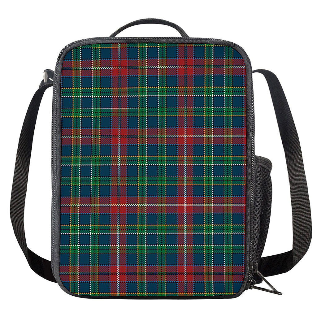 Blue Green And Red Scottish Plaid Print Crossbody Lunch Bag