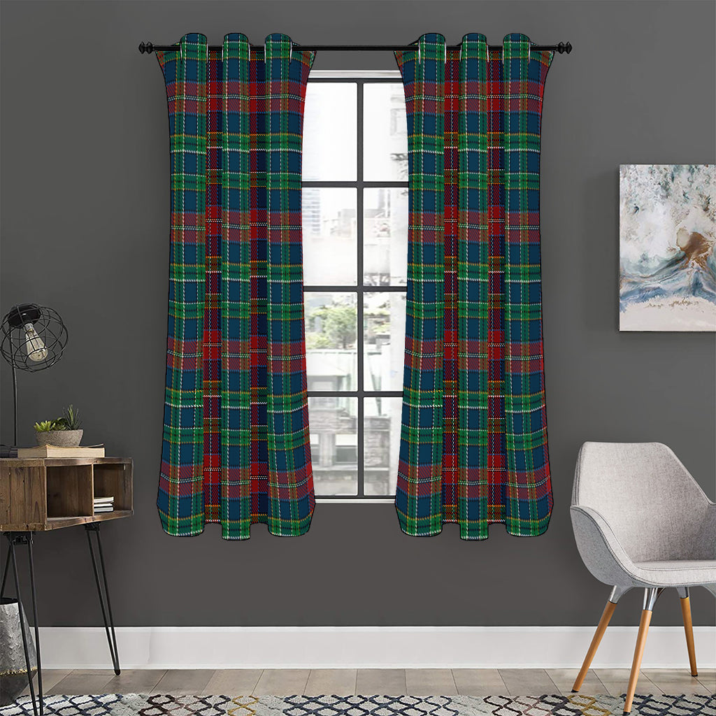 Blue Green And Red Scottish Plaid Print Curtain