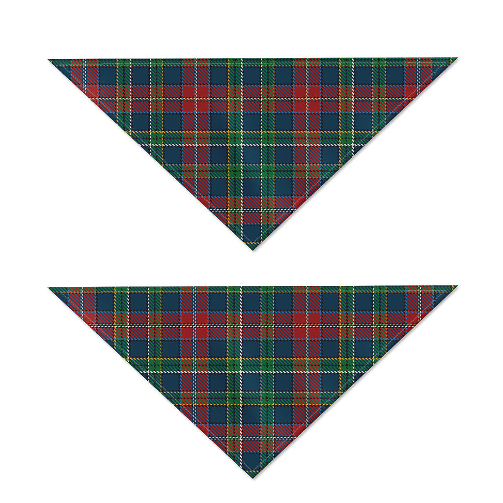 Blue Green And Red Scottish Plaid Print Dog Bandana