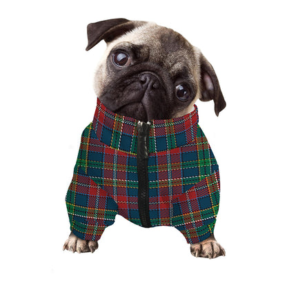 Blue Green And Red Scottish Plaid Print Dog Zip Up Jacket