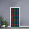 Blue Green And Red Scottish Plaid Print Door Sticker