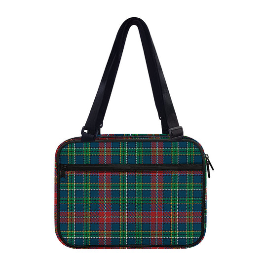 Blue Green And Red Scottish Plaid Print Double Strap Bible Bag