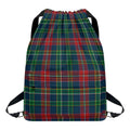 Blue Green And Red Scottish Plaid Print Drawstring Backpack