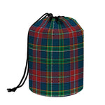 Blue Green And Red Scottish Plaid Print Drawstring Makeup Bag