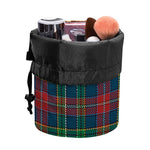 Blue Green And Red Scottish Plaid Print Drawstring Makeup Bag