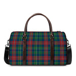 Blue Green And Red Scottish Plaid Print Duffle Bag