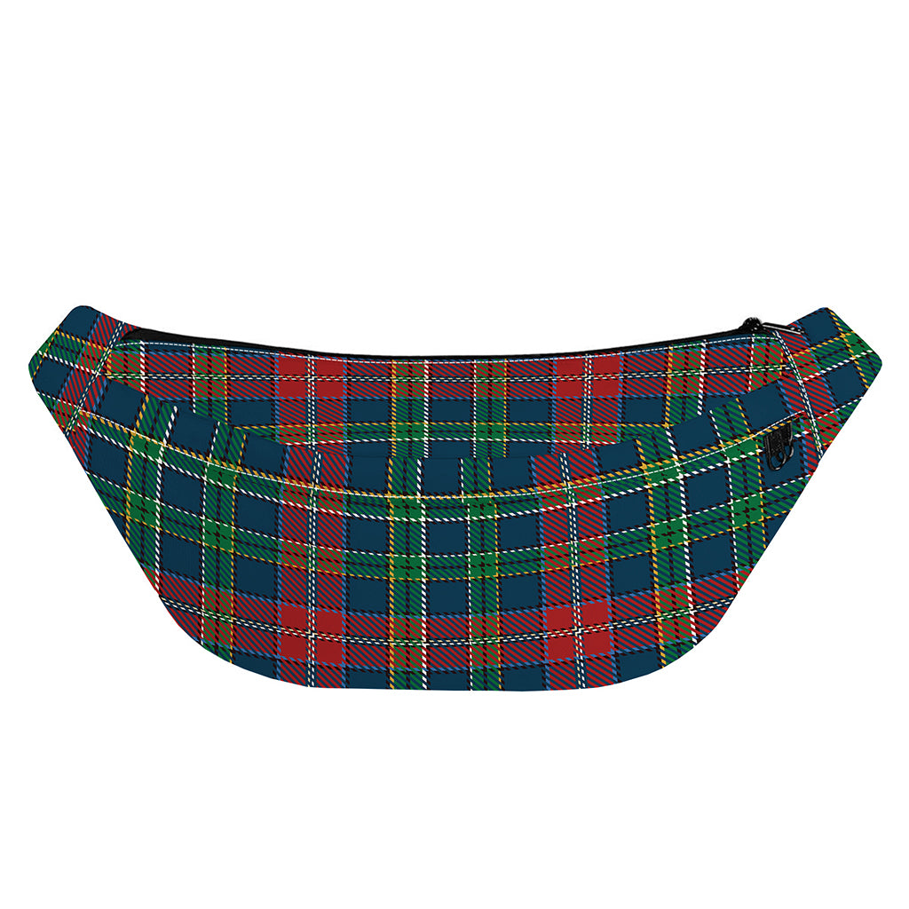 Blue Green And Red Scottish Plaid Print Fanny Pack