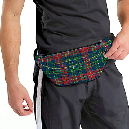 Blue Green And Red Scottish Plaid Print Fanny Pack