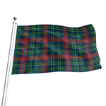 Blue Green And Red Scottish Plaid Print Flag