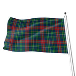 Blue Green And Red Scottish Plaid Print Flag
