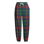 Blue Green And Red Scottish Plaid Print Fleece Lined Knit Pants