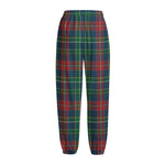 Blue Green And Red Scottish Plaid Print Fleece Lined Knit Pants