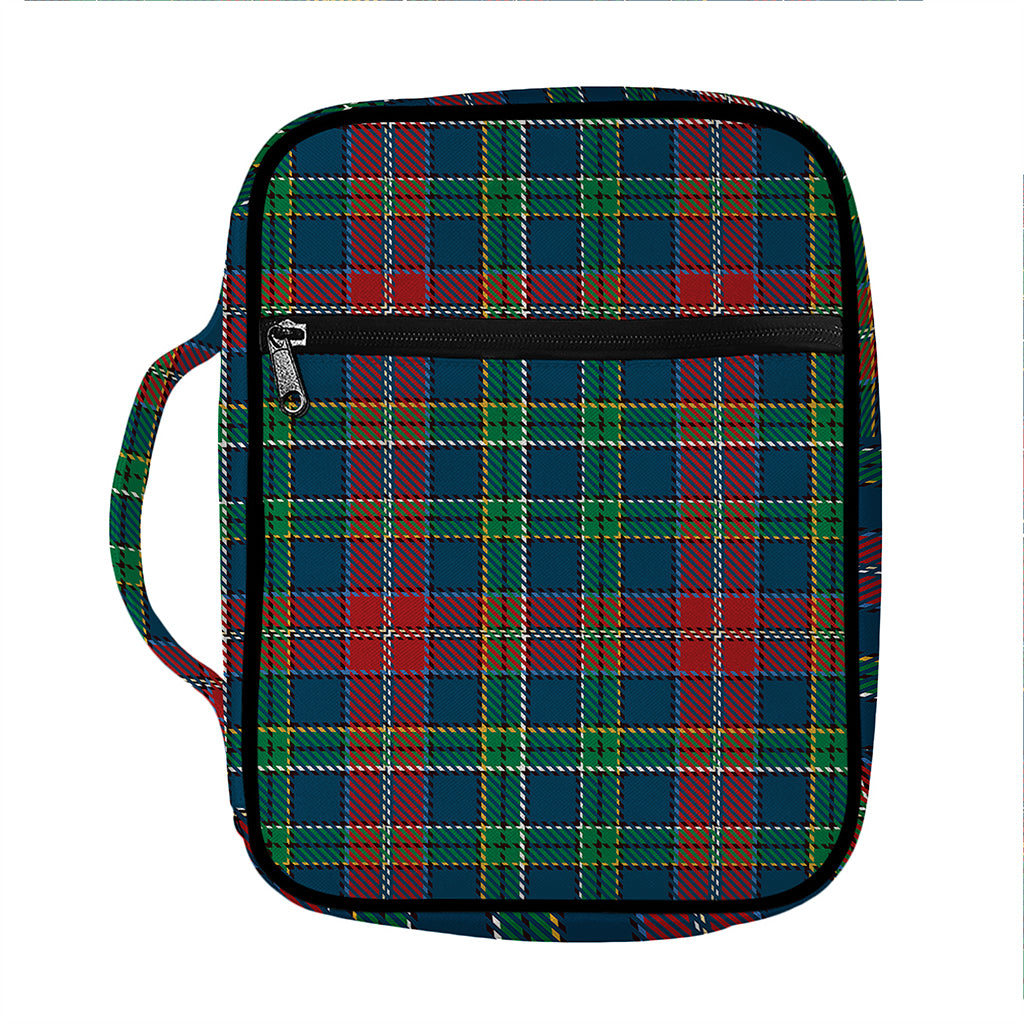 Blue Green And Red Scottish Plaid Print Front Pocket Bible Bag