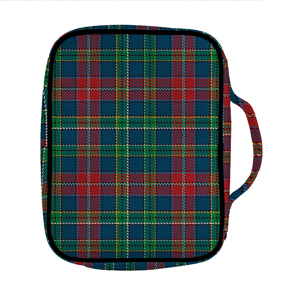 Blue Green And Red Scottish Plaid Print Front Pocket Bible Bag