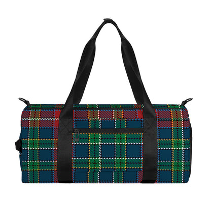 Blue Green And Red Scottish Plaid Print Gym Bag