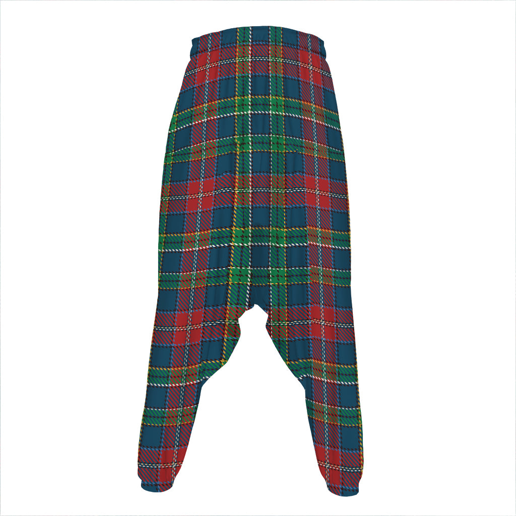 Blue Green And Red Scottish Plaid Print Hammer Pants