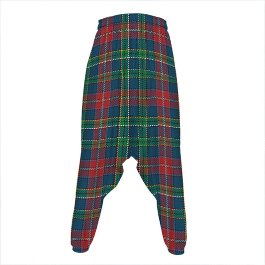 Blue Green And Red Scottish Plaid Print Hammer Pants