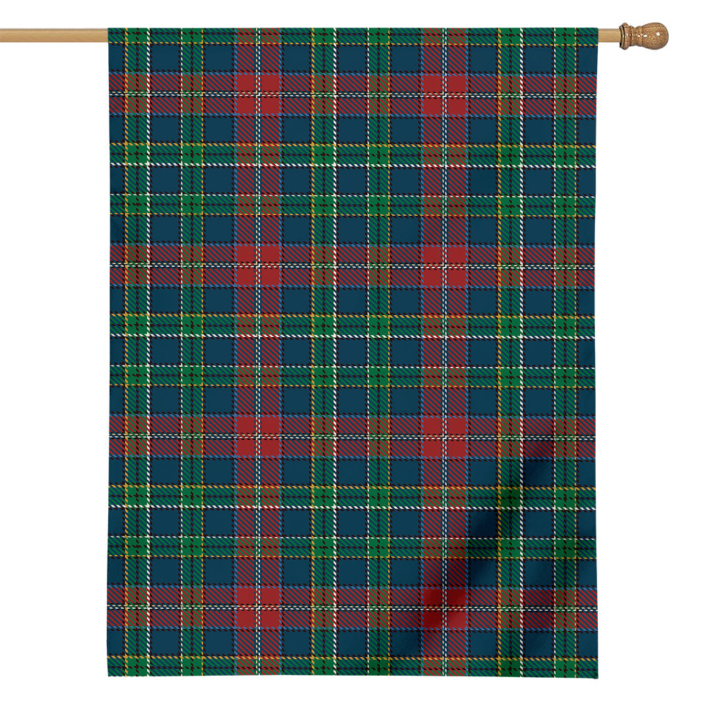 Blue Green And Red Scottish Plaid Print House Flag