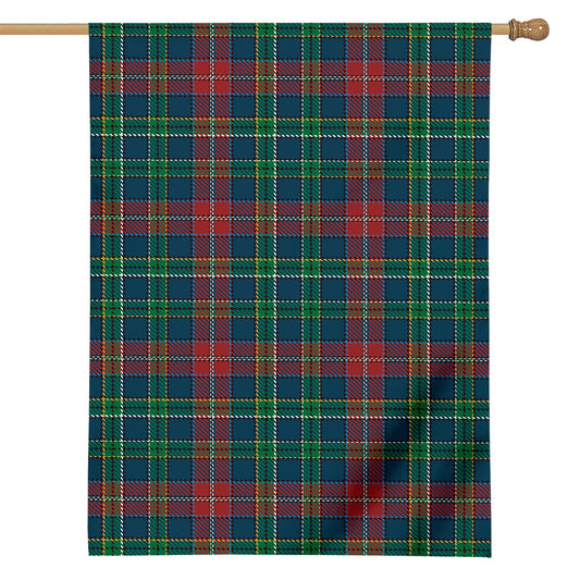 Blue Green And Red Scottish Plaid Print House Flag