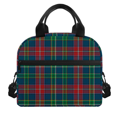 Blue Green And Red Scottish Plaid Print Insulated Lunch Bag