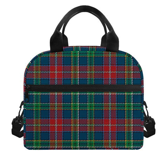 Blue Green And Red Scottish Plaid Print Insulated Lunch Bag