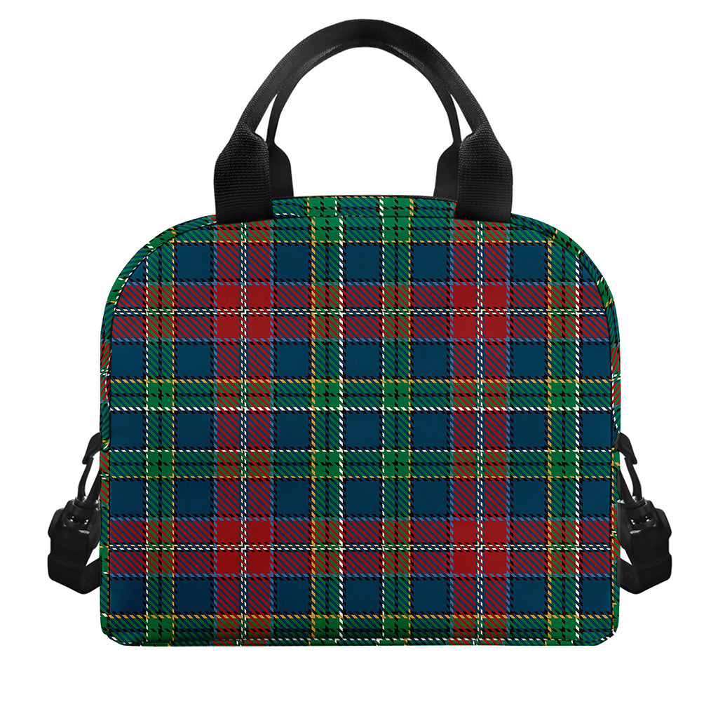 Blue Green And Red Scottish Plaid Print Insulated Lunch Bag