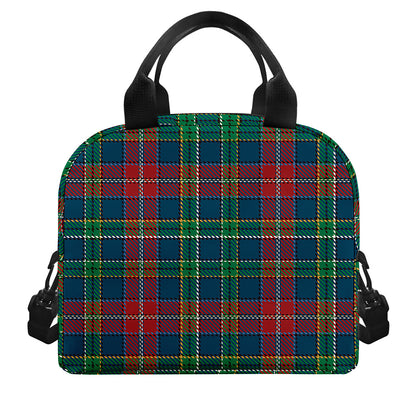Blue Green And Red Scottish Plaid Print Insulated Lunch Bag