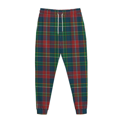 Blue Green And Red Scottish Plaid Print Jogger Pants