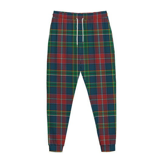 Blue Green And Red Scottish Plaid Print Jogger Pants