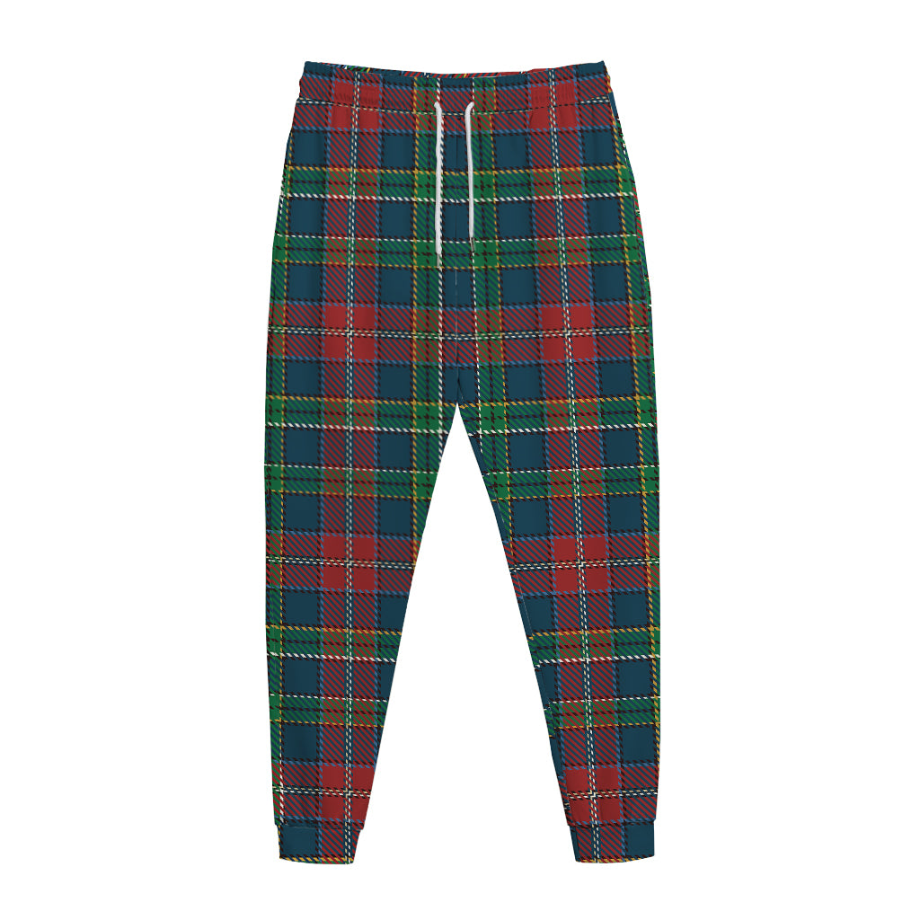Blue Green And Red Scottish Plaid Print Jogger Pants
