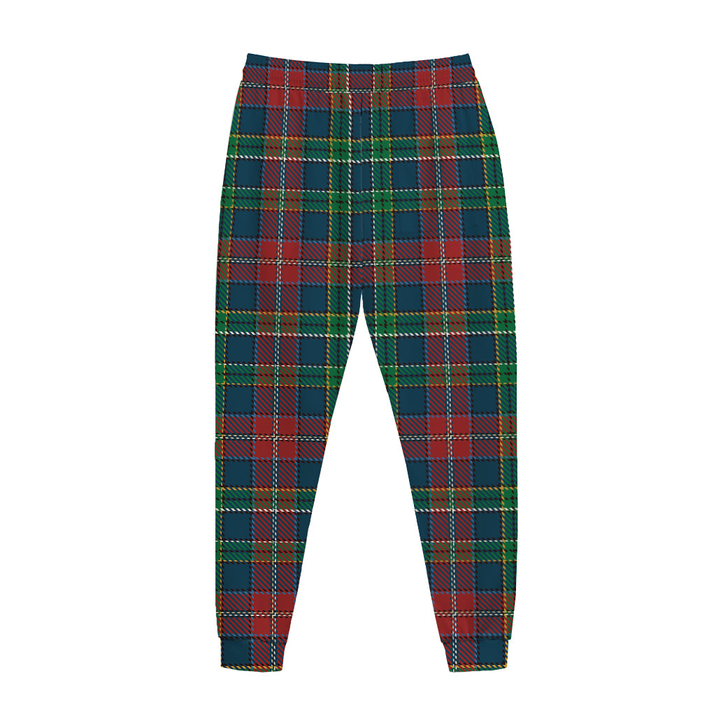 Blue Green And Red Scottish Plaid Print Jogger Pants