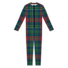 Blue Green And Red Scottish Plaid Print Jumpsuit