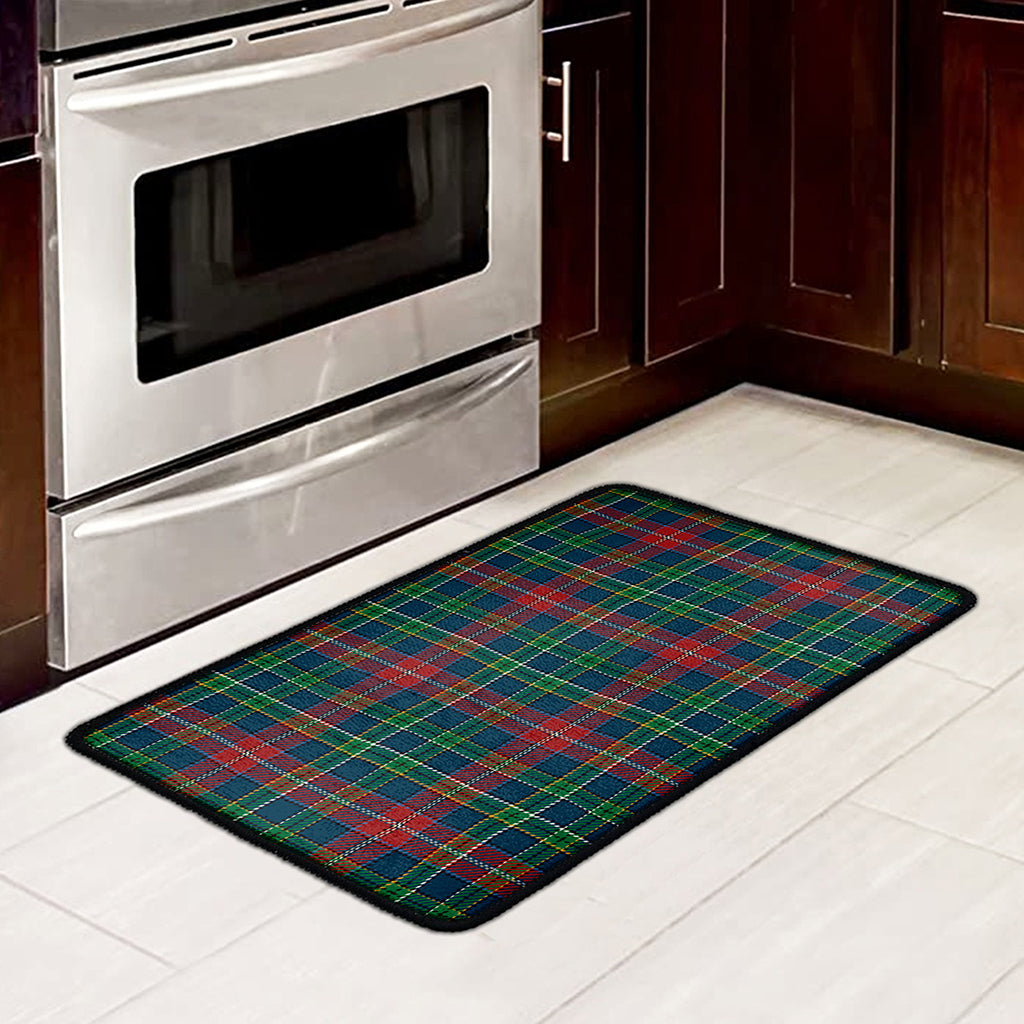 Blue Green And Red Scottish Plaid Print Kitchen Mat