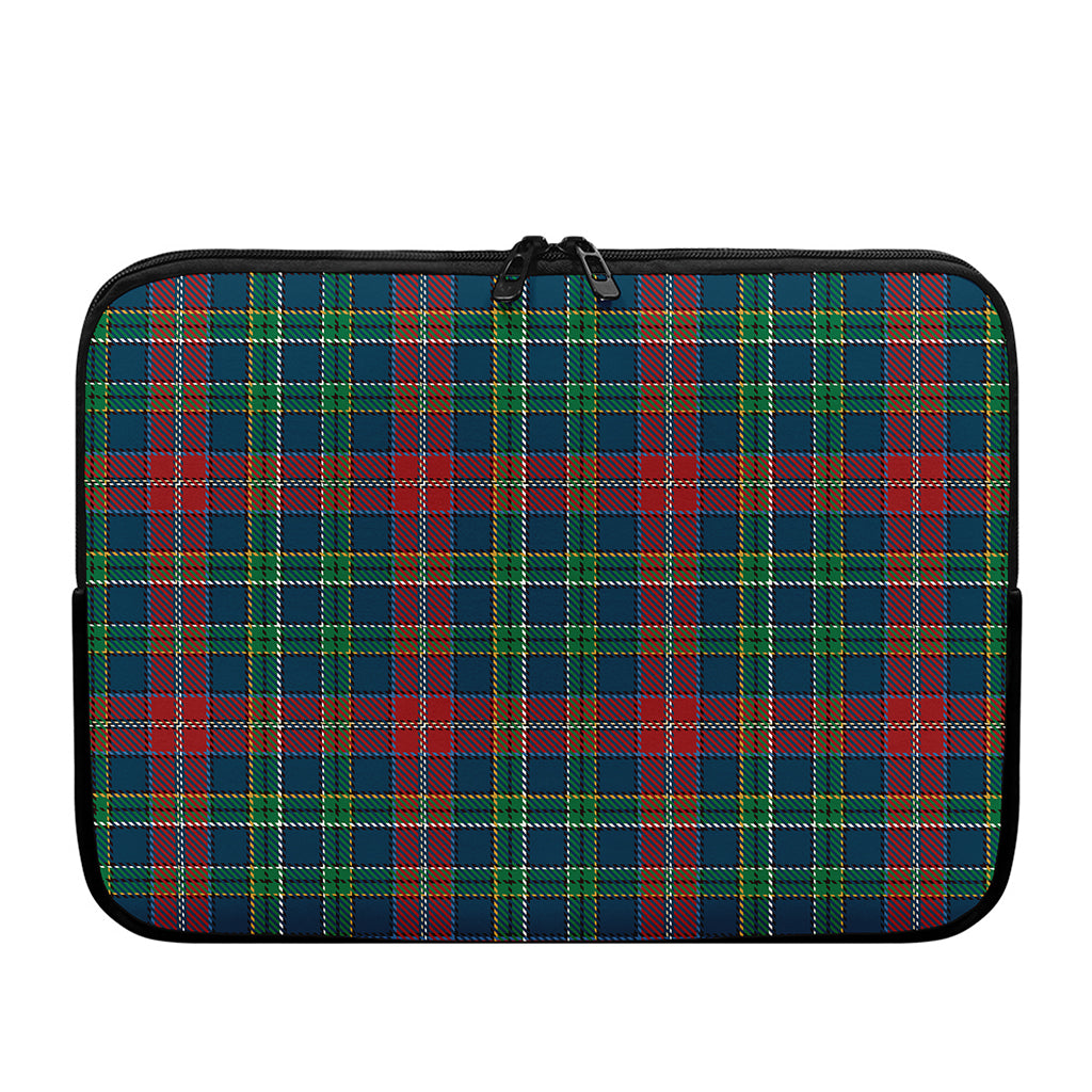 Blue Green And Red Scottish Plaid Print Laptop Sleeve