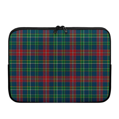 Blue Green And Red Scottish Plaid Print Laptop Sleeve
