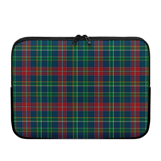 Blue Green And Red Scottish Plaid Print Laptop Sleeve