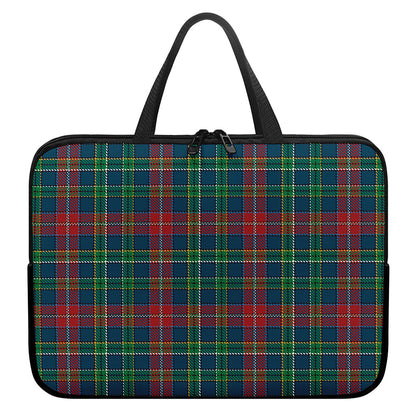 Blue Green And Red Scottish Plaid Print Laptop Sleeve With Handle