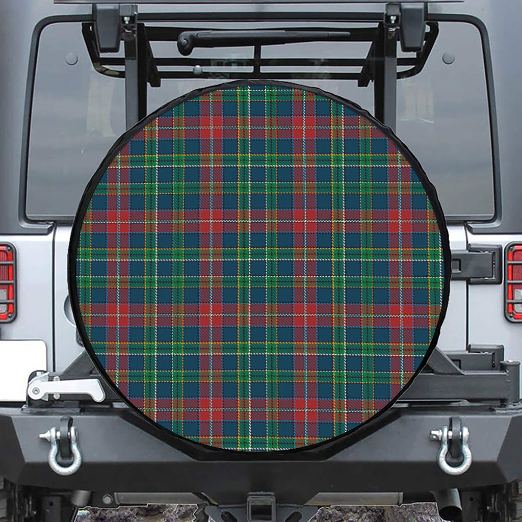 Blue Green And Red Scottish Plaid Print Leather Spare Tire Cover