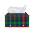 Blue Green And Red Scottish Plaid Print Leather Tissue Box Cover