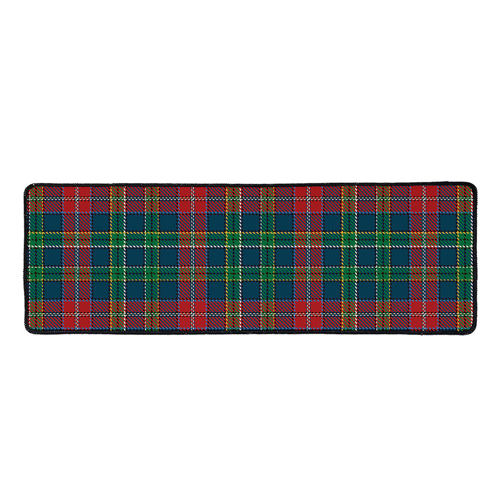 Blue Green And Red Scottish Plaid Print Long Kitchen Mat