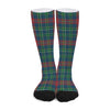 Blue Green And Red Scottish Plaid Print Long Socks